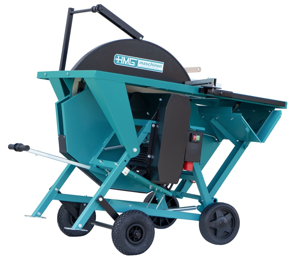 Gel-ndefahrwerk-f-r-Kreiss-gen HMG Geländefahrwerk für Kreissägen. 	Das einschwenkbare Fahrwerk mit Lufträder.